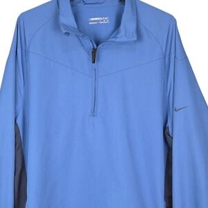 Nike Golf Windbreaker Mens Large Blue Pullover Jacket Quarter Zip Athletic